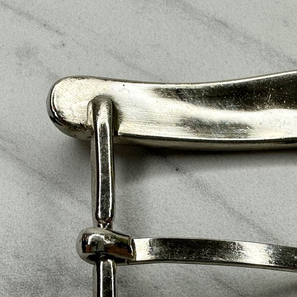 Pink Rhinestone Studded Silver Tone Belt Buckle - Picture 8 of 11